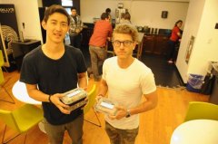 Edlin Choi (l.), founder of Eat Tribal, and Anthony Tumbiola at Alley NYC, where Choi provides paleo meals for clients.