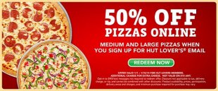 Pizza Hut deals 50 off